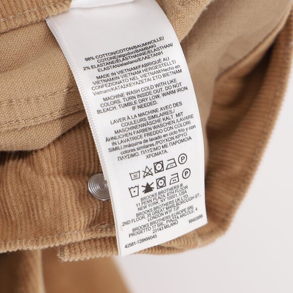 NWT BROOKS BROTHERS Women's Corduory Slim-Leg Pants Tan/Camel Brown Size 6 - Picture 9 of 9